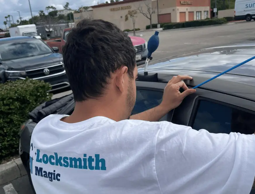 Locksmith Magic mobile locksmith technician working on site in San Diego