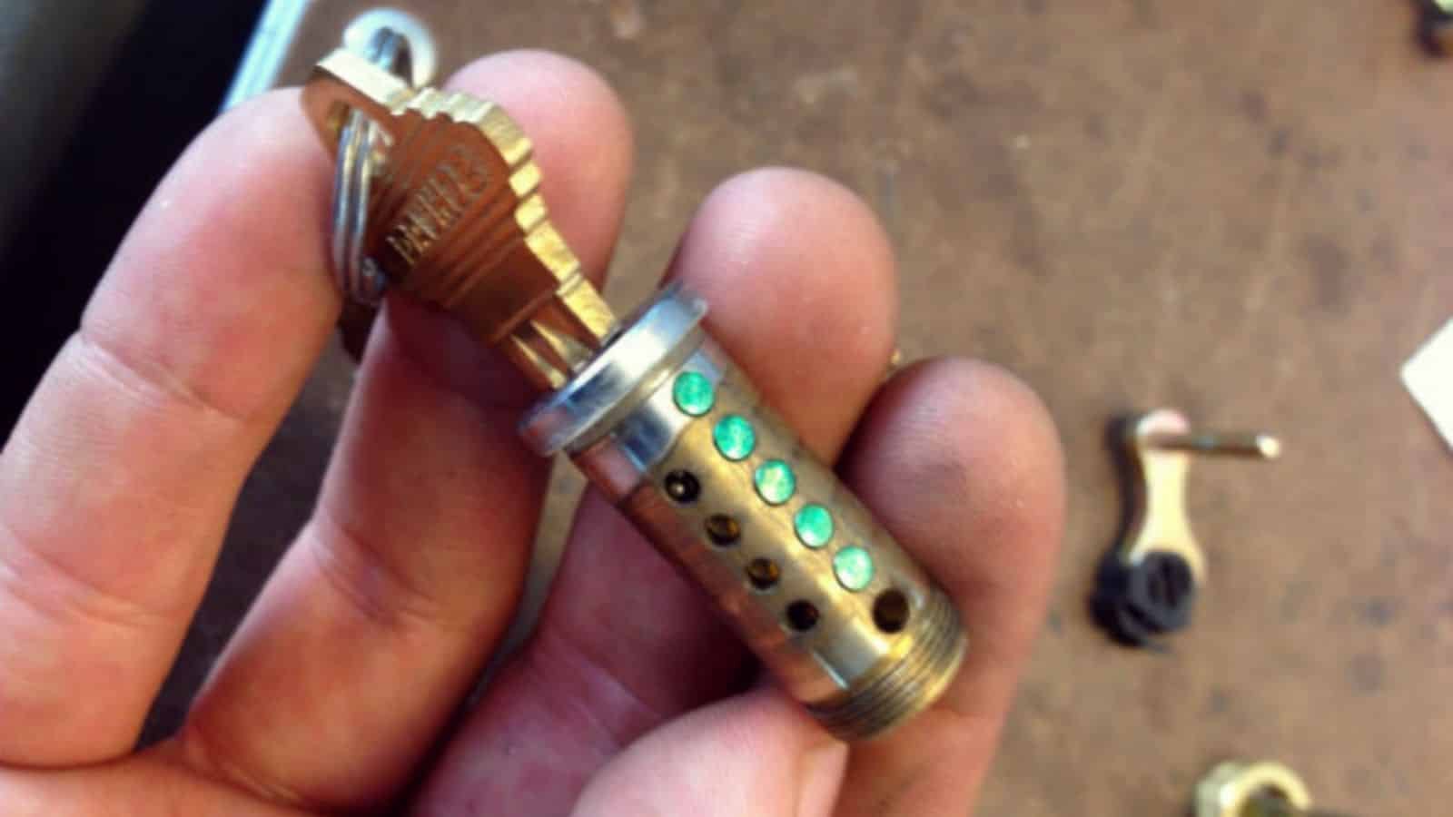 Lock cylinder with pins held during a rekey service